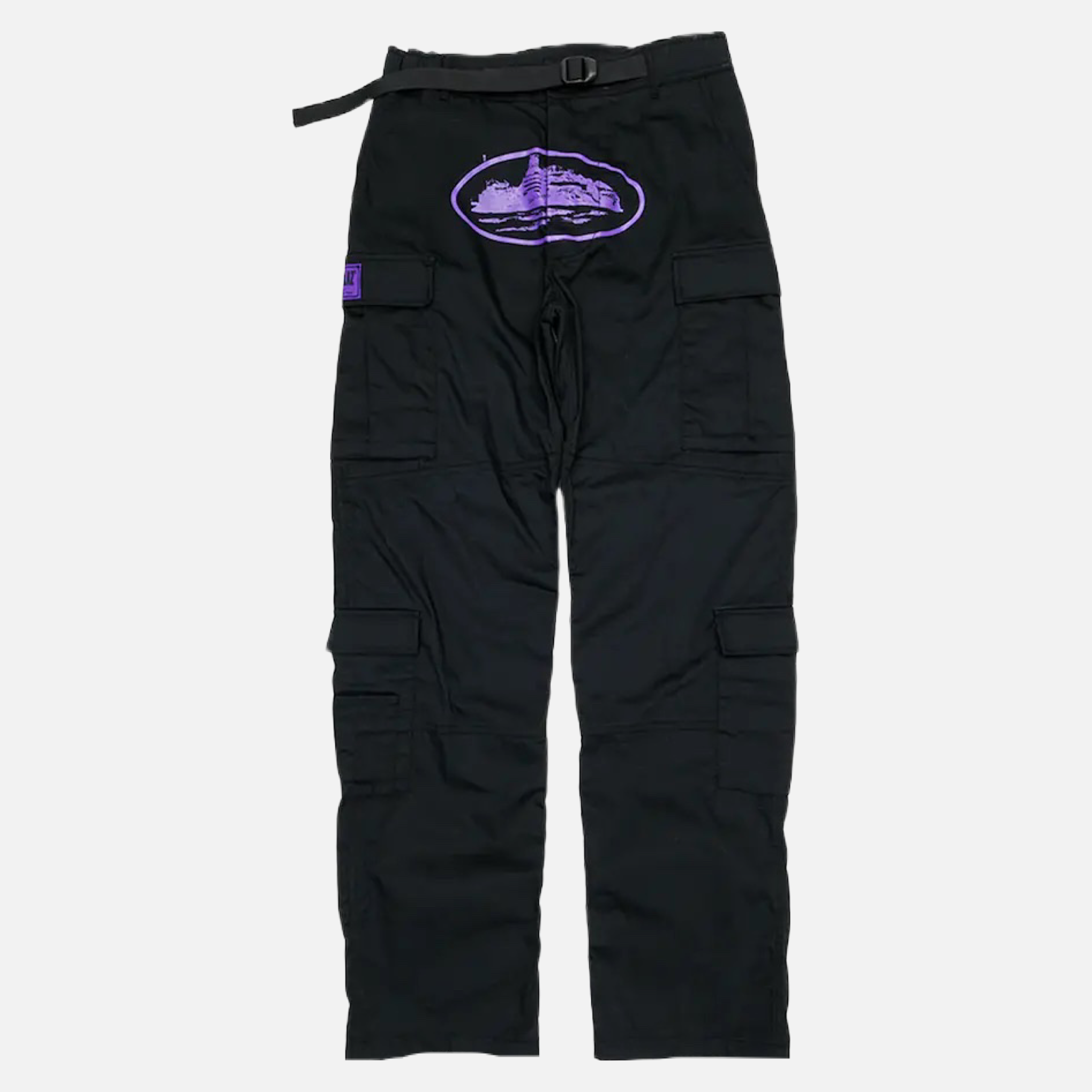 Corteiz Alcatraz Cargo’s - Black/Purple