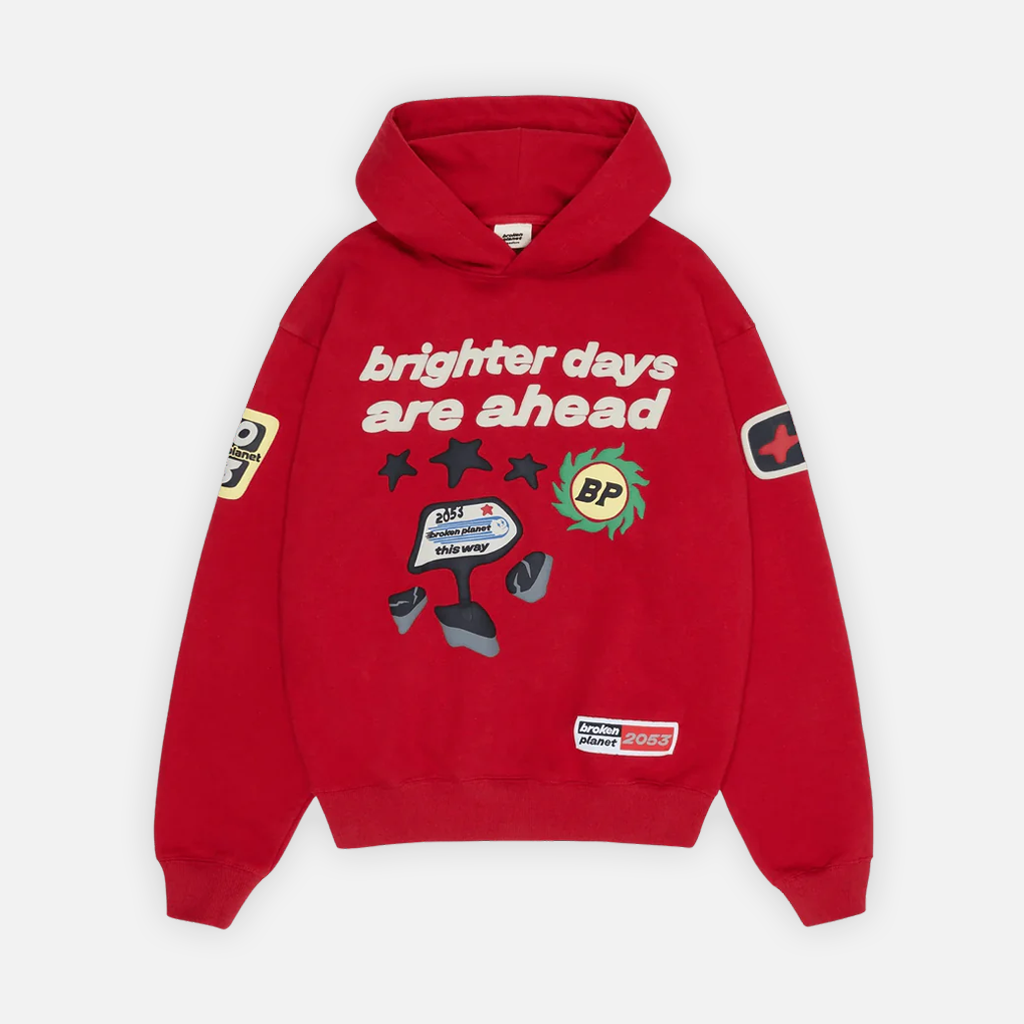 Broken Planet "Brighter Days Are Ahead" Hoodie - Red