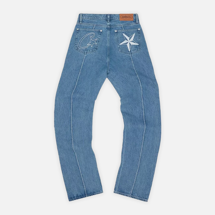 Corteiz C-Star Denim Jeans - Blue