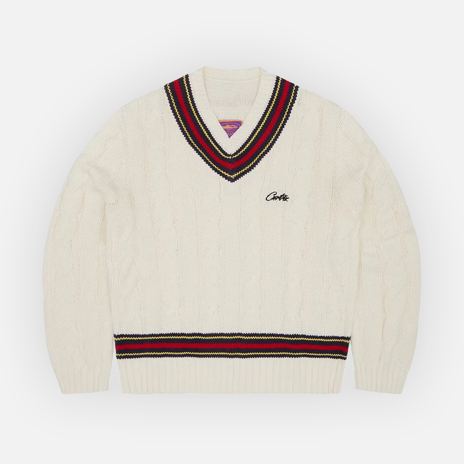 Corteiz Wimbledon Knit Sweater - White