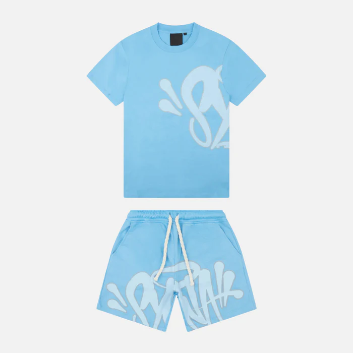Syna 'Syna Logo' T-Shirt & Short Set - Blue