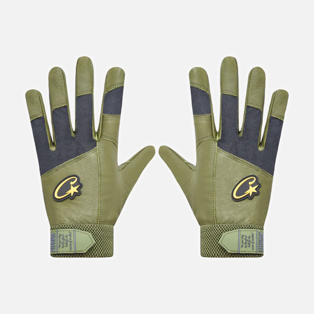 Corteiz Leather Gloves - Gutta Green