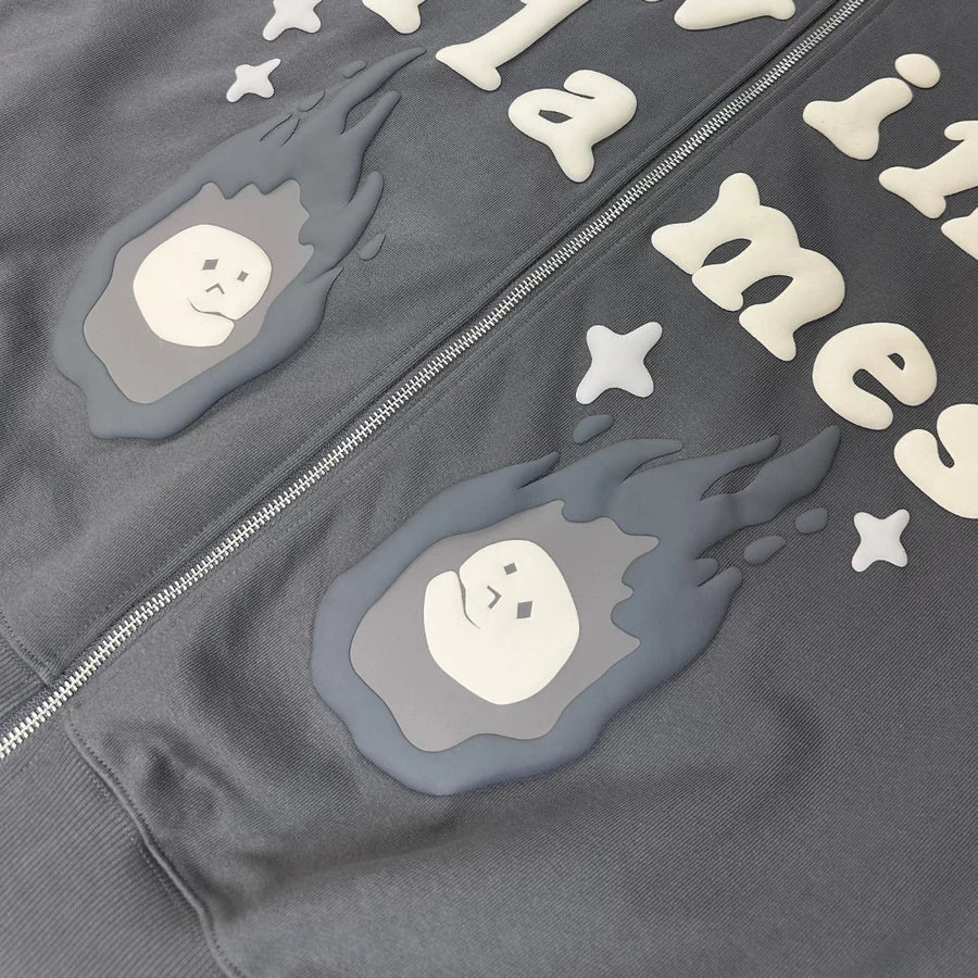 Broken Planet "Twin Flames" Zip Up Hoodie - Ash Grey