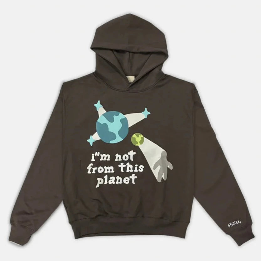 Broken Planet "I'm Not From This Planet" Hoodie - Brown