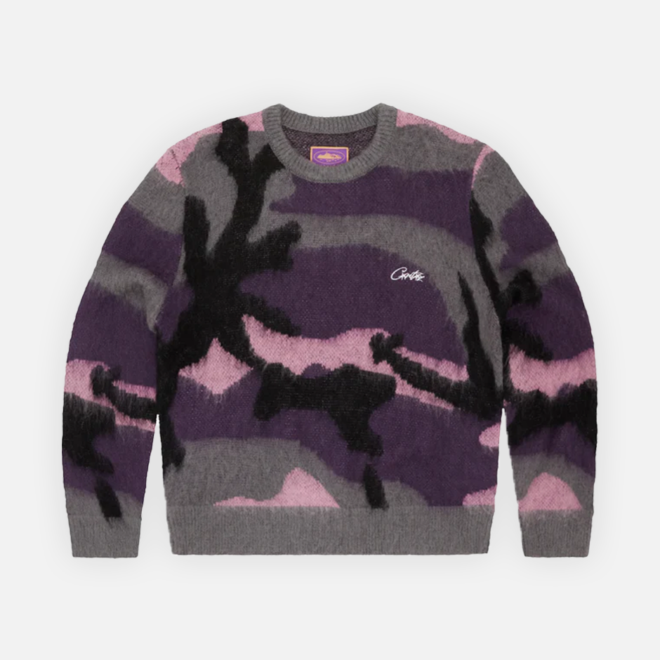Corteiz Mohair Knit Sweater - Sakura Camo